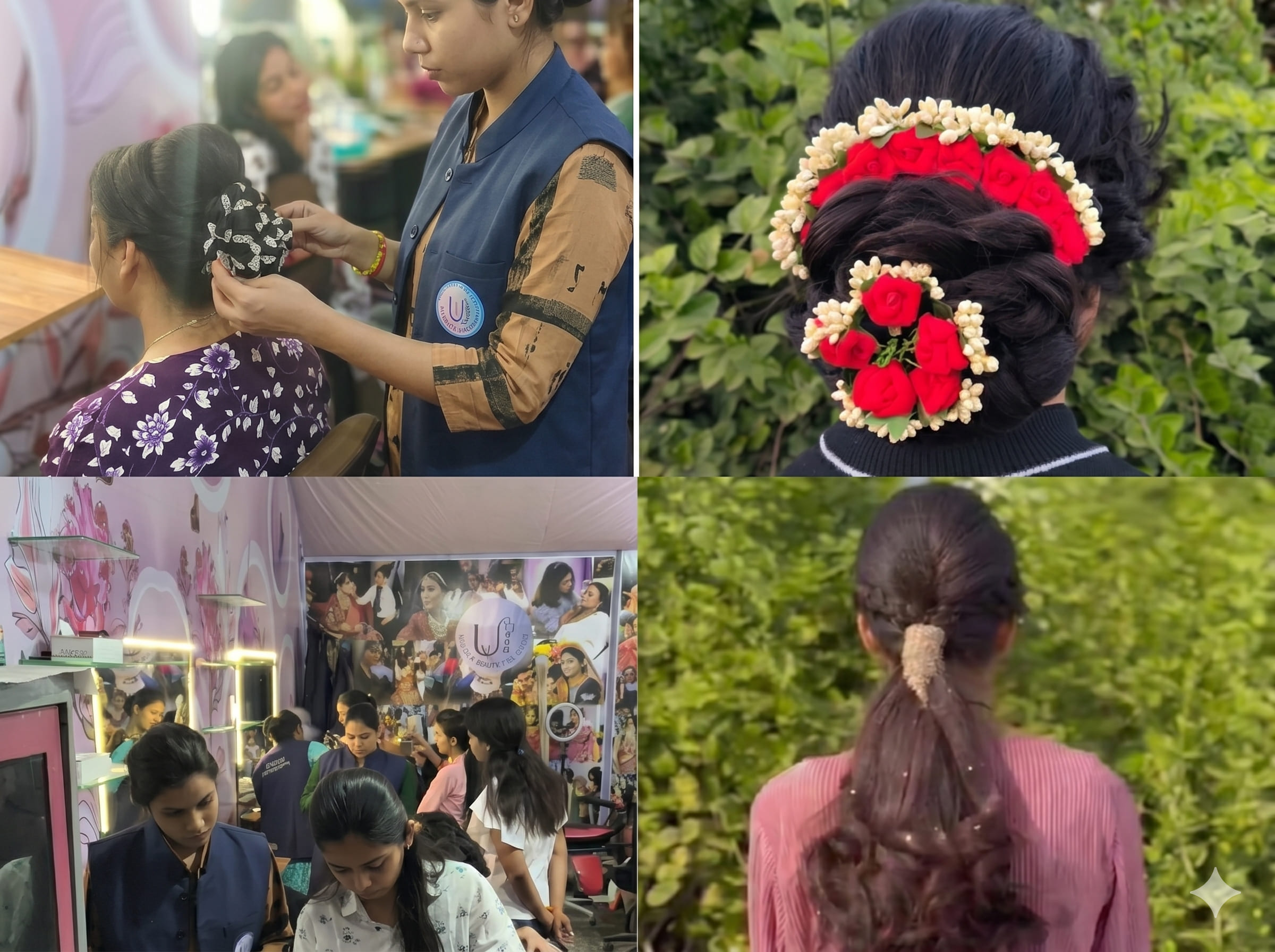 Students conducting hair design practicals